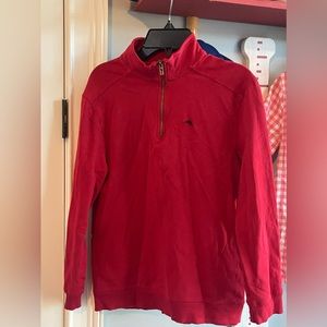 Tommy Bahama boys 3/4 zip red pullover. Boys size M.